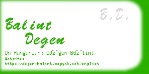 balint degen business card